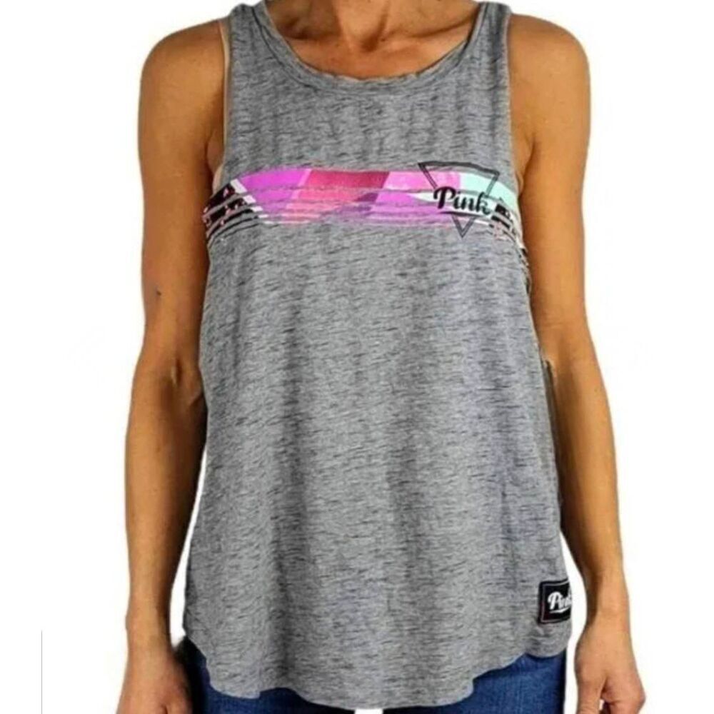 🔺️Victoria's Secret Gray Graphic Print Sleeveless Top Small